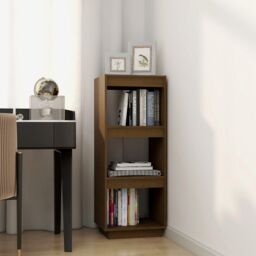 Berkfield Home Book Cabinet/Room Divider Honey Brown Solid Pinewood - thumbnail 3