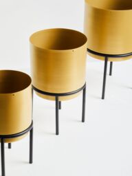 Orsina Avento Set Of Three Gold Finish Planters - thumbnail 5