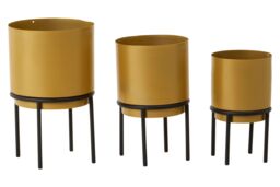 Orsina Avento Set Of Three Gold Finish Planters - thumbnail 2