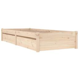 Berkfield Home Beautiful Bed Frame with Drawers 75x190 cm Small Single in Tan - thumbnail 1