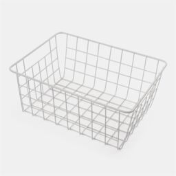 OHS Metal Wire Food Storage Basket Multipurpose Pantry Organiser Kitchen in White