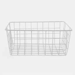 OHS Metal Wire Food Storage Basket Multipurpose Pantry Organiser Kitchen in White - thumbnail 4