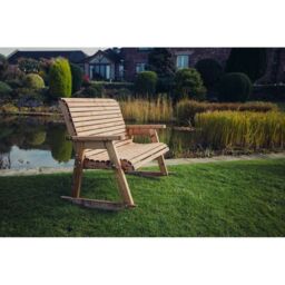 Churnet Valley Garden Furniture Ltd Valley Rocking Bench - Partially Assembled - Set of Cushions Inc in Brown - thumbnail 2