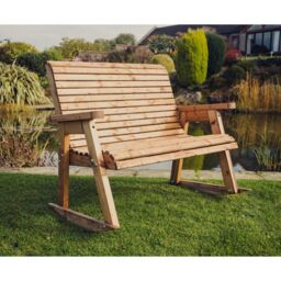 Churnet Valley Garden Furniture Ltd Valley Rocking Bench - Partially Assembled - Set of Cushions Inc in Brown - thumbnail 4