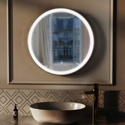 Nes Home Touch Sensor Bathroom LED Mirror Demister 600mm Brushed Brass in Metallics - thumbnail 1