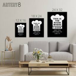 "Artery8 This Is Where I Cook Chef Hat Funny Cheeky Black Framed Canvas Art - Size: W12"" x H16""" - thumbnail 4