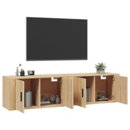 Berkfield Home Classic Wall-mounted TV Cabinets 2 pcs Sonoma Oak 80x34.5x40 cm in Light Tan - thumbnail 1