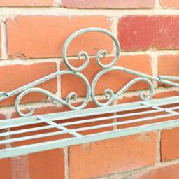 Melody Maison Sage Green Metal Three Tier Plant Theatre Stand in Dark Blue - thumbnail 6