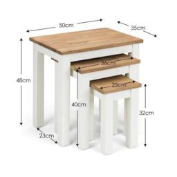 Cheshire Kirkhaven Nest Of 3 Tables in Ivory & Oak in Light Oak - thumbnail 6