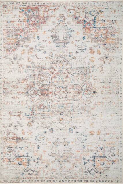 Kukoon Neutral Beige Distressed Extra Large Rug 280cm x 370cm Machine Washable - Size: 280 cm x 370 cm