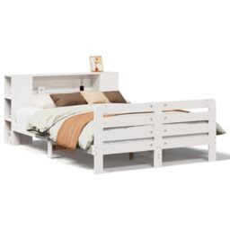 Berkfield Home Bed Frame without Mattress White 150x200 cm King Size Solid Wood Pine - thumbnail 2