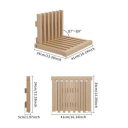 KORVIXA Wooden Wall-Mounted Foldable Stool in Natural - thumbnail 2