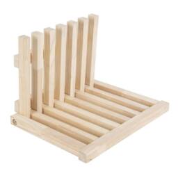KORVIXA Wooden Wall-Mounted Foldable Stool in Natural - thumbnail 1