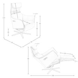 Angel Cerda Swivel Armchair, Brown Cowhide Leather, Electric Recline in Tan - Size: 1kg - thumbnail 8