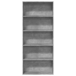 Berkfield Home Book Cabinet Concrete Grey 80x30x189 cm Engineered Wood - Size: 80 x 30 x 189 cm - thumbnail 4