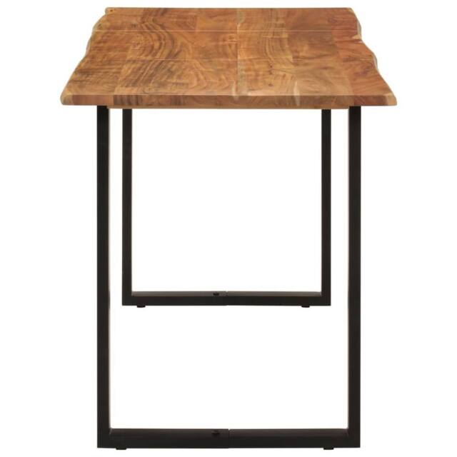 Berkfield Home Sturdy Dining Table 140x70x76 cm Solid Acacia Wood in Brown - Size: 140 x 70 x 76 cm - image 1