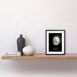 "Artery8 Wall Art Print Phases of the Moon Astronomy Waxing Gibbous Lunar Space Poster Artwork Framed 9X7 Inch in Black - Size: W7"" x H9""" - thumbnail 2