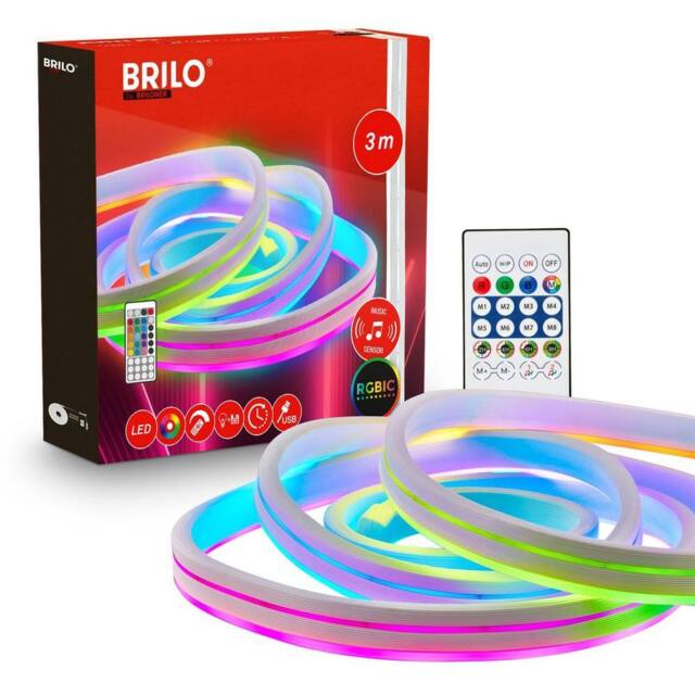 BRILONER White 3m RGBIC USB Neon With Remote LED Flex Strip - image 1