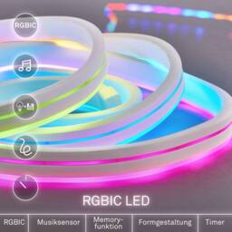 BRILONER White 3m RGBIC USB Neon With Remote LED Flex Strip - thumbnail 2