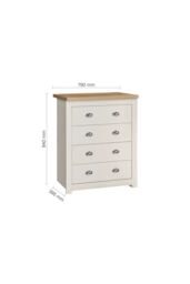 Birlea Highgate 4 Drawer Chest Grey & Oak in Cream - thumbnail 9