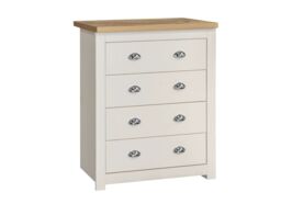 Birlea Highgate 4 Drawer Chest Grey & Oak in Cream - thumbnail 6