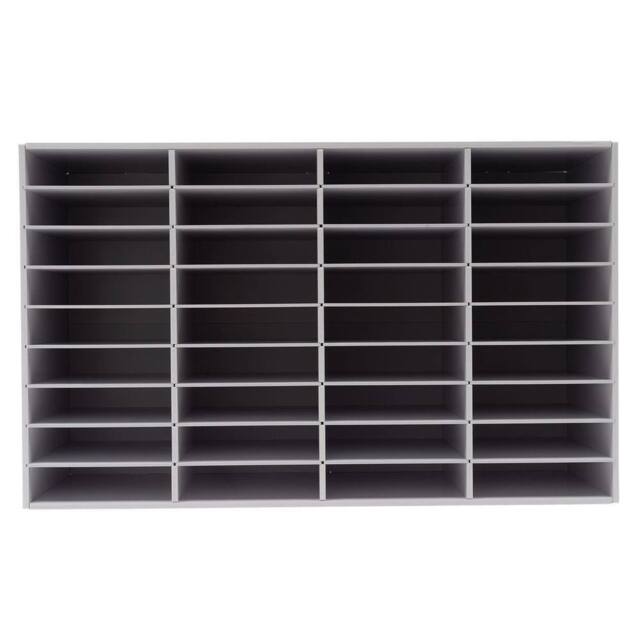 Ventryn 36 Slot Literature File Organizer Sorter Office Mailbox Storage Rack in White - image 1