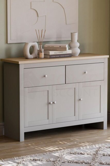 Home Discount Vida Designs Arlington 2 Drawer 3 Door Sideboard Storage Organizer in Grey - image 1