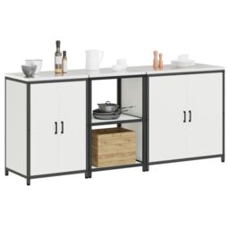 Berkfield Home with Shelf Other with Storage with Door 3 pcs White Cold-rolled steel - thumbnail 3