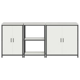 Berkfield Home with Shelf Other with Storage with Door 3 pcs White Cold-rolled steel - thumbnail 9