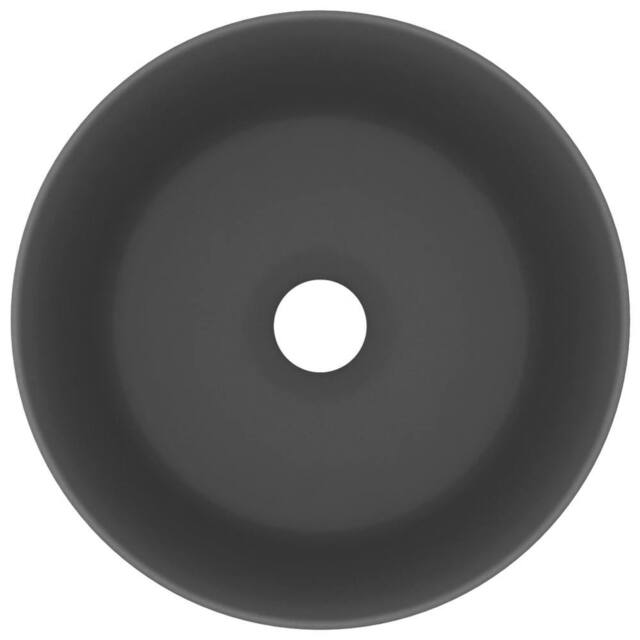 Berkfield Home Luxury Wash Basin Round Matt Dark Grey 40x15 cm Ceramic - image 1