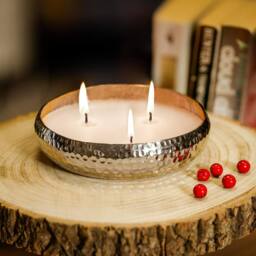 Marco Paul Silver Dimpled 3 Wick Candle Scented Candles Home Fragrance - thumbnail 3