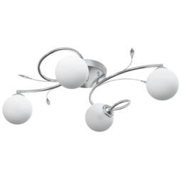 Berkfield Home Ceiling Lamp with Round Glass Shades for 4 G9 LED Lights in White - thumbnail 4
