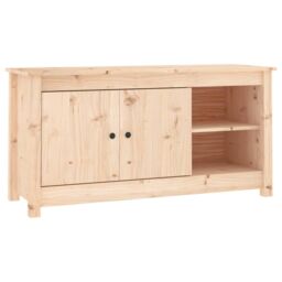 Berkfield Home TV Cabinet 103x36.5x52 cm Solid Wood Pine in Brown - thumbnail 2