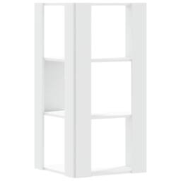Berkfield Home Elegant Corner Bookcase 3-Tier White 50x50x102 cm Engineered Wood - Size: 50 x 50 x 102 cm - thumbnail 6