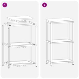 Berkfield Home Kitchen Storage Shelf with Storage Silver Galvanised steel - thumbnail 9