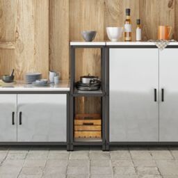 Berkfield Home Kitchen Storage Shelf with Storage Silver Galvanised steel - thumbnail 4