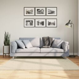 Berkfield Home Rug HUARTE Short Pile Soft & Washable Cream 160x160 cm - Size: Medium - thumbnail 1