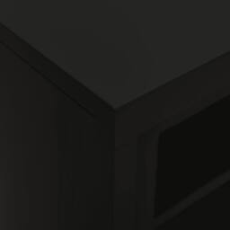Berkfield Home Sliding Door Cabinet Black 90x40x90 cm Steel - Size: 90 x 40 x 90 cm - thumbnail 6