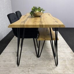 KOSY KOALA Modern Dining Table Set With 2 Black Velvet Chairs & Bench Kitchen Dining Room Furniture in Brown - thumbnail 9