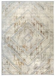 THE RUGS Abstract Collection Vintage Design Rug in Cream & Ochre - D176F - Size: 120 cm x 170 cm - thumbnail 1