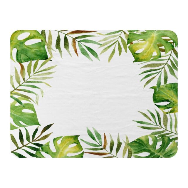 Benjamin Tate Design Border Of Botanical Leaves Blanket in Natural - Size: 120 cm x 150 cm - image 1