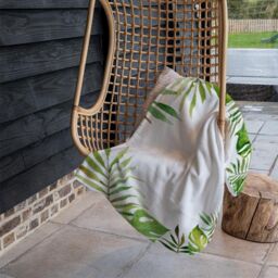 Benjamin Tate Design Border Of Botanical Leaves Blanket in Natural - Size: 120 cm x 150 cm - thumbnail 4