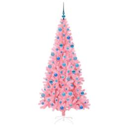 Berkfield Home Christmas Tree with 300 LEDs with Stand Pink 180 cm PVC - thumbnail 4