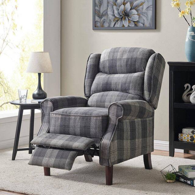 Home Detail Nairn Wingback Manual Recliner Armchair in Grey - image 1