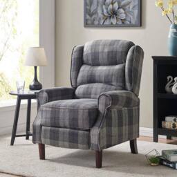 Home Detail Nairn Wingback Manual Recliner Armchair in Grey - thumbnail 2