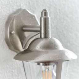 Loops 2 PACK IP44 Outdoor Wall Lamp Stainless Steel Traditional Lantern Porch Hang in Metallics - thumbnail 5