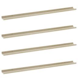Berkfield Home Wall Shelves 4 pcs White & Sonoma Oak 115x9x3 cm - Size: 115 x 9 x 3 cm - thumbnail 2