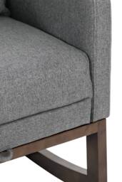 Living and Home Linen Upholstered Rocking Chair in Grey - thumbnail 9
