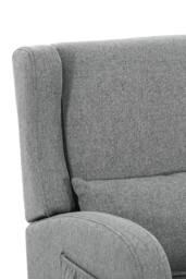 Living and Home Linen Upholstered Rocking Chair in Grey - thumbnail 7