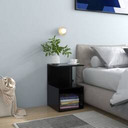Berkfield Home Bedside Cabinet Black 35x35x55 cm Engineered Wood - Size: 35 x 35 x 55 cm - thumbnail 2